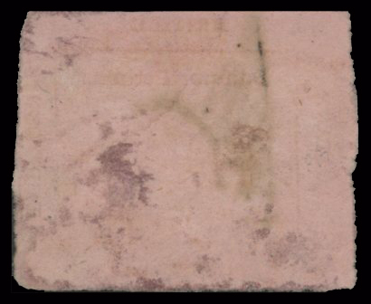 4 cents Black on rose-carmine, position 1, with initials