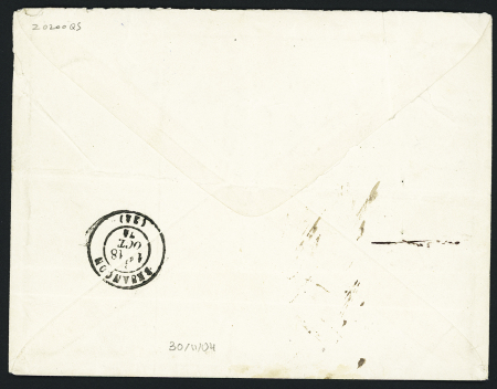 N°55 + 56 + n°60 en bande de 3 OBL GC 2568 + CAD T16 "Mouthe (24)" (1874) sur lettre recommandée (tarif du 1er sept 1871) pour Besançon. TB