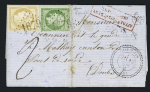 N°20 + 59 OBL GC 1679 + T24 "Goumois (24)" (12 nov 71) sur lettre avec griffe encadrée rouge "affranchissement insuffisant". TB