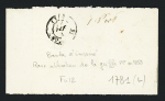 Bande sans timbre avec CAD perlé T22 "Fuans (24)" (1858) + "PP" rouge encadré. Rare utilisation indiquant un port en numéraire. TB