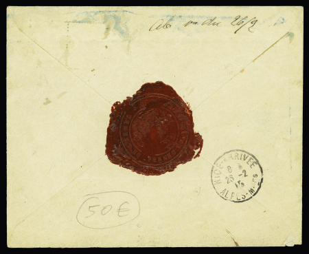 N°140 OBL CAD bilingue "Postes militaires Belgique 8" (1915) sur lettre en franchise avec étiquette de recommandation belge pour Nice. TB