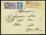 N°140 + 144, 60c Merson, OBL Saint-Maixent (25.3.24) sur lettre recommandée du 2ème échelon pour Niort. TB
