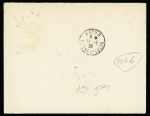 N°111 + 159 OBL Auxerre Yonne (1.5.26 - 1er jour du tarif) sur env entier postal 25c semeuse bleu. TB