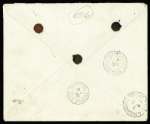 N°137 + 138 + 140 OBL CAD hexagonal à cercle intérieur "Bordeaux - Bourse A Gironde" (1915) sur lettre recommandée pour Toumodi (Côte d'Ivoire). TB