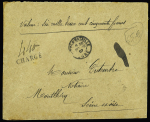 N°138 + 140, 7 pièces obl Ivry la Bataille Eure (1907) au verso d'une lettre en valeur déclarée (VD 6250F) avec cachet descriptif des chargements. TB