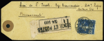 N°140 OBL CAD 2 cercles "Trésor et postes 54" (1916 - 16e div d'infanterie) sur étiquette d'échantillon recommandé de 150g. TB