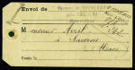 N°139 + 140 OBL hex "Bagneaux sur Loing Seine et Marne" (1921) sur étiquette d'échantillon jusqu'à 100 grammes avec griffe de recommandation provisoire. TB