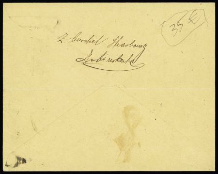 N°140, bande de 5 BDF OBL CAD "Strasbourg 2 Bas-Rhin" (1922) sur lettre par exprès pour Paris avec griffe encadrée "Exprès" frappée 3 fois. TB