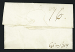 MP encadrée "PP de Besançon" (L17 - 1789) sur lettre pour Paris avec mention manuscrite "Chargée", ind 25. RR et TB