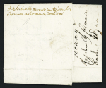 Lettre de Hanau (Allemagne) pour Beaune avec au verso marque manuscrite "Deb de Baume sur le Doubs. Bonne à Beaune Côte d'Or" (L n°3 - 1802). TB