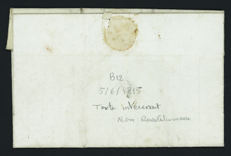 MP "24 Baume" (1815 - nom révolutionnaire) sur lettre pour Grenoble, ind 14. TB