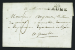 MP "24 Baume" (1815 - nom révolutionnaire) sur lettre pour Grenoble, ind 14. TB