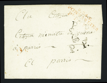 MP rouge "P 24 P Pontarlier Pt Payé" (1799 - ind 19)
