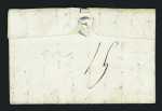 MP "P 24 P St Wit" (1809) sur lettre pour un marin de la frégate La Flore à Corfou avec MP "port payé armée d'Italie méridionale", ind 17+