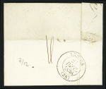Lettre avec grand CAD T13 "St Hyppolyte-s-le Doubs (24)" (1838) + griffe noire encadrée "PP". TB
