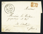 Lettre avec CAD T14 "Clerval (24)" (1838) + "PP" encadré rouge. TB