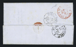 N°14 OBL PC 172 + T15 "Audincourt (24)" (1862) sur lettre adressée à l'impératrice Eugénie avec au verso CAD rouge "Bau du Palais de Biarritz". RR