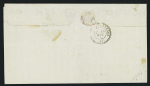 N°25 + 27 + 28 OBL GC 2549 + T17 "Morteau (24)" (1871) sur lettre locale de Morteau pour Orchamps-Vennes, AFF tricolore. TB