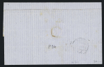 N°53, 5c vert en paire OBL GC 2964 + T17 Pontarlier (1873) sur lettre au tarif frontalier pour Fleurier (Suisse) insuffisamment affranchie à 10c au lieu de 20c avec taxe 2 tampon française et taxe suisse 20 au crayon 