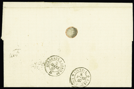 N°22 +
24 OBL GC 532 + T15 Bordeaux (1867)