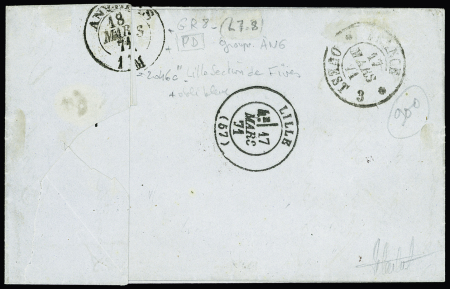 N°47 30c brun, OBL GC 2046C en BLEU + T17  en BLEU