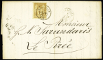 N°92 obl. CAD 2 cercles "Marseille BM" (1880) sur lettre