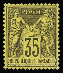 1849-1880, Sélection de 35 timbres classiques neufs,