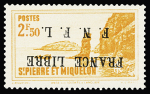 N°270a 2f50 jaune-orange, case 16, variété surcharge