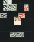 Collection de timbres de Poste Aérienne dont étiquettes