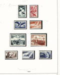 Collection de timbres de Poste Aérienne dont étiquettes