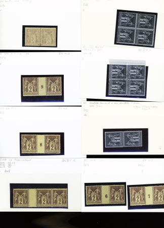 1876-1899 Emission Sage, très joli stock sur cartes, en