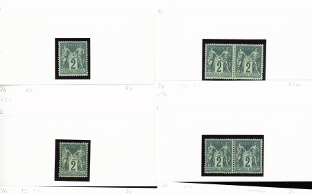 1876-1899 Emission Sage, très joli stock sur cartes, en