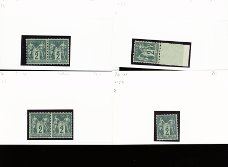 1876-1899 Emission Sage, très joli stock sur cartes, en