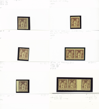 1876-1899 Emission Sage, très joli stock sur cartes, en