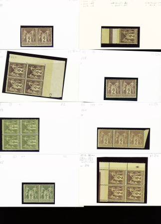 1876-1899 Emission Sage, très joli stock sur cartes, en