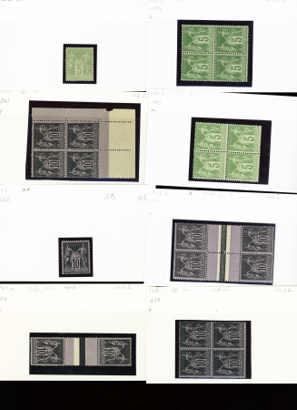 1876-1899 Emission Sage, très joli stock sur cartes, en