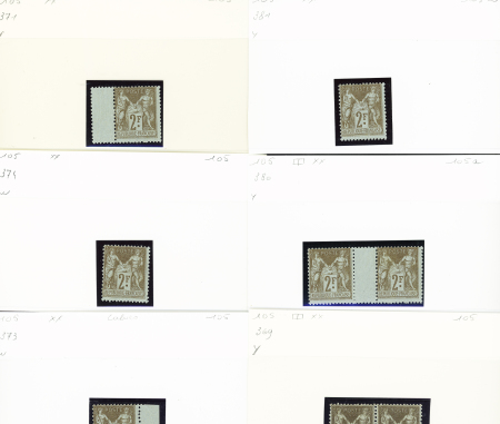 1876-1899 Emission Sage, très joli stock sur cartes, en