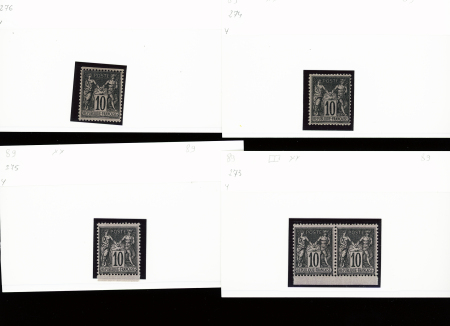 1876-1899 Emission Sage, très joli stock sur cartes, en