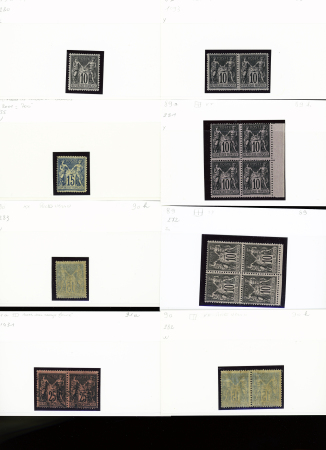 1876-1899 Emission Sage, très joli stock sur cartes, en