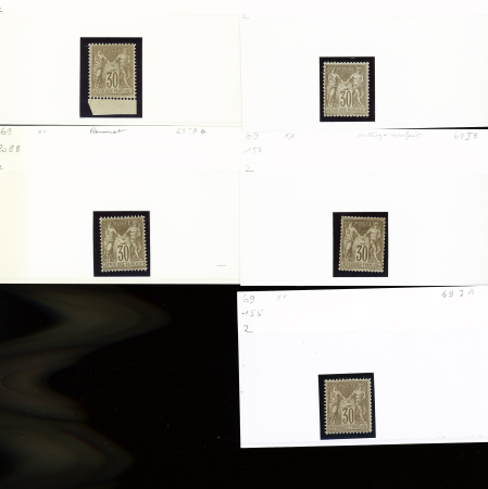 1876-1899 Emission Sage, très joli stock sur cartes, en
