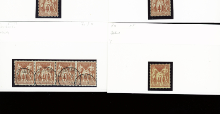 1876-1899 Emission Sage, très joli stock sur cartes, en