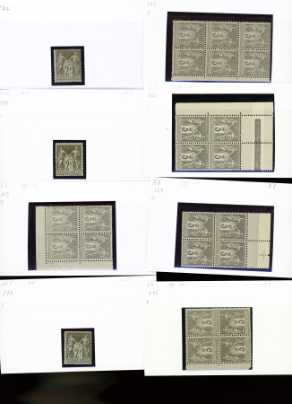 1876-1899 Emission Sage, très joli stock sur cartes, en