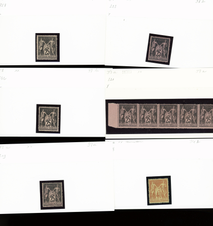 1876-1899 Emission Sage, très joli stock sur cartes, en
