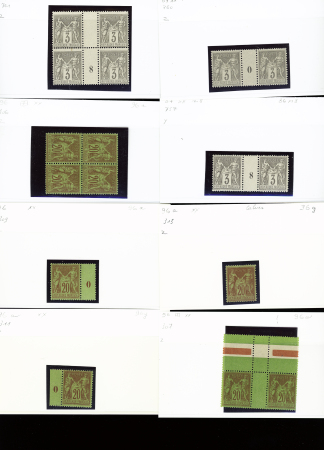 1876-1899 Emission Sage, très joli stock sur cartes, en