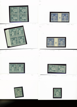 1876-1899 Emission Sage, très joli stock sur cartes, en