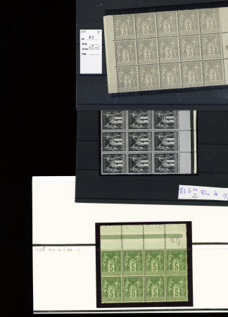 1876-1899 Emission Sage, très joli stock sur cartes, en