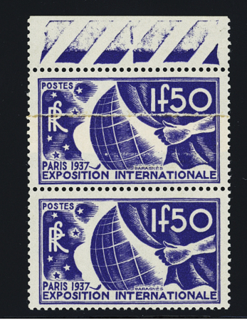 N°327 1f50 bleu, Exposition Paris 1937, impression