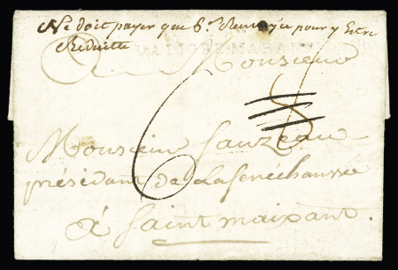 MP "Daligre - Marans" (1781 - 50 x 3), ind 16. TB