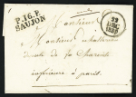 MP "P 16 P Saujon" (29 x 12 - 1830). Jolie pièce, ind 19