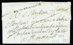Aligre: MP "Daligre - Marans" (1785) + "Franc" manuscrit (L6), ind 20. Rare et TB